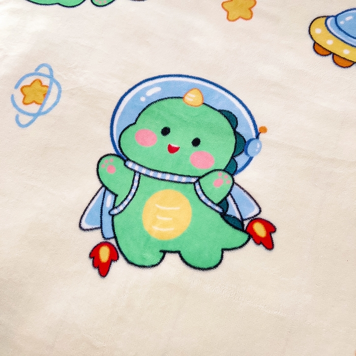 91家纺网 家纺一手货源 找家纺 鱼宝 2025新款小版牛奶绒幼儿园套件 恐龙飞船