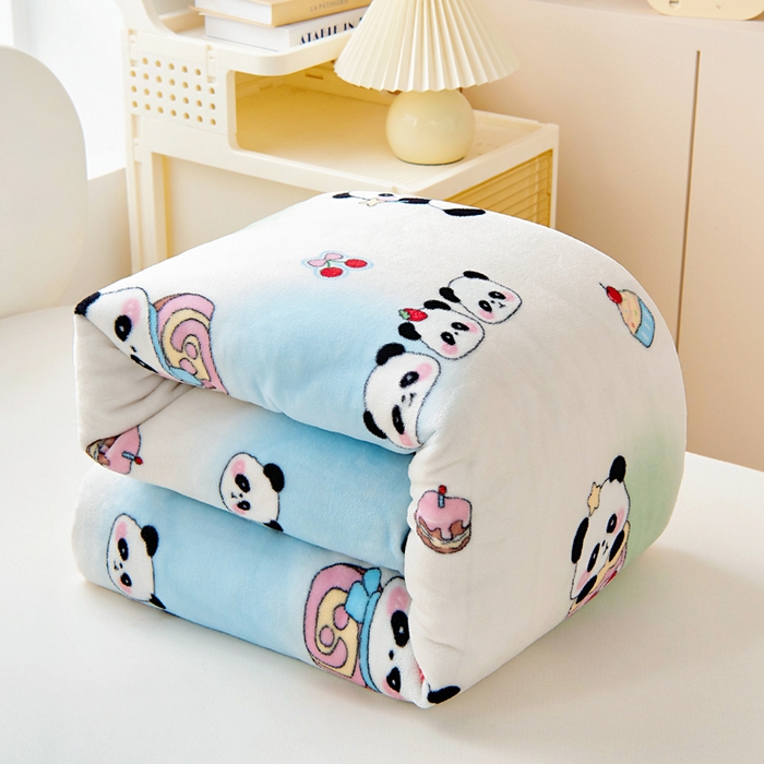 91家纺网 家纺一手货源 找家纺 鱼宝 2025新款小版牛奶绒幼儿园套件 熊猫甜甜