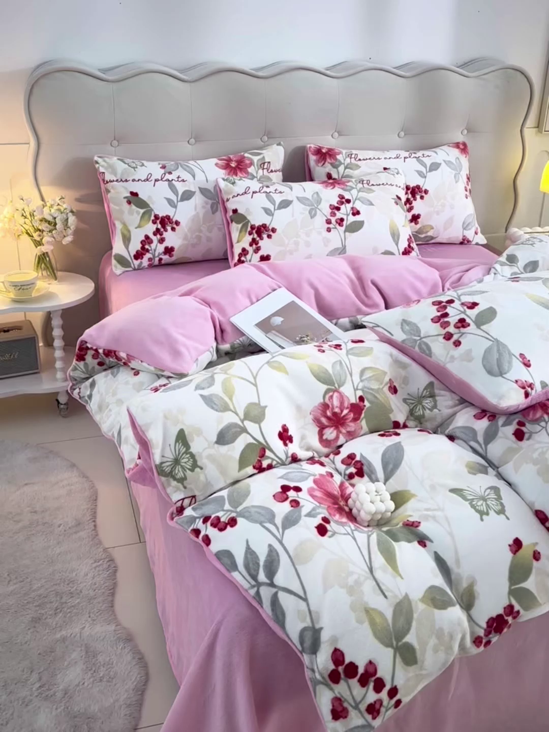 91家纺网 家纺一手货源 找家纺 （总）千姿坊 2025新款A类牛奶绒印花四件套小清新款