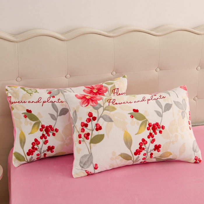 91家纺网 家纺一手货源 找家纺 千姿坊 2025新款A类牛奶绒印花四件套小清新款 6樱花雨