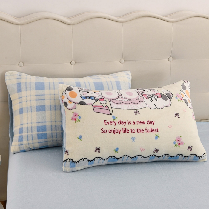 91家纺网 家纺一手货源 找家纺 千姿坊 2025新款A类牛奶绒印花四件套小清新款 10喵格童话