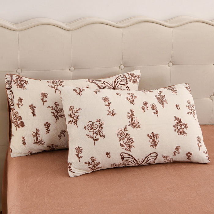 91家纺网 家纺一手货源 找家纺 千姿坊 2025新款A类牛奶绒印花四件套小清新款 21碎花蝶语