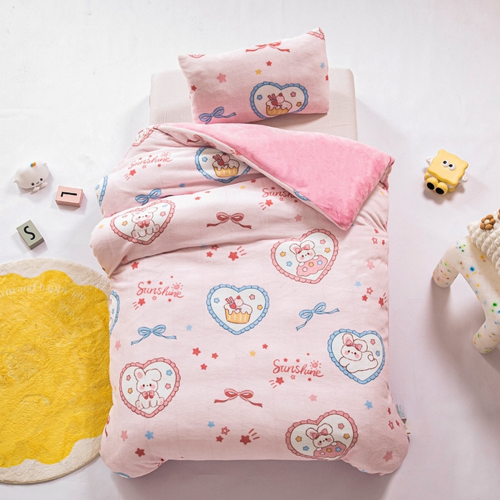 91家纺网 家纺一手货源 找家纺 （总）鱼宝 2025新款牛奶绒可拆卸被套被芯幼儿园被子