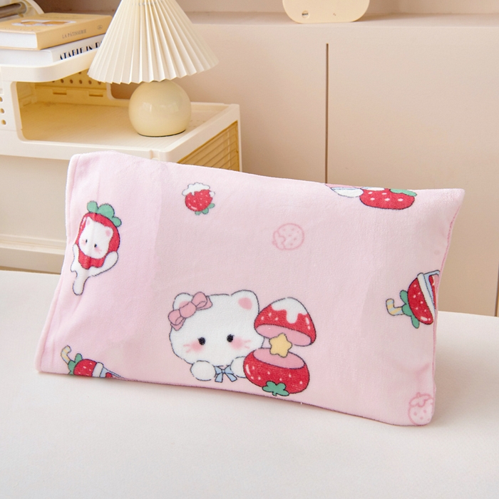 91家纺网 家纺一手货源 找家纺 鱼宝 2025新款牛奶绒可拆卸被套被芯幼儿园被子 草莓喵喵