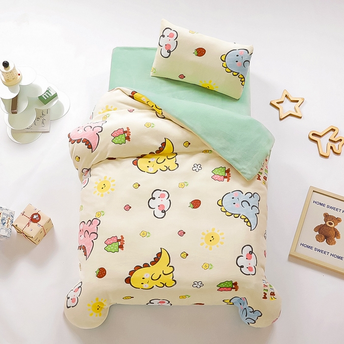 鱼宝 2025新款牛奶绒可拆卸被套被芯幼儿园被子 恐龙宝宝