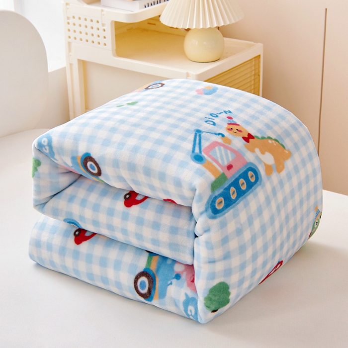 91家纺网 家纺一手货源 找家纺 鱼宝 2025新款牛奶绒可拆卸被套被芯幼儿园被子 恐龙车队