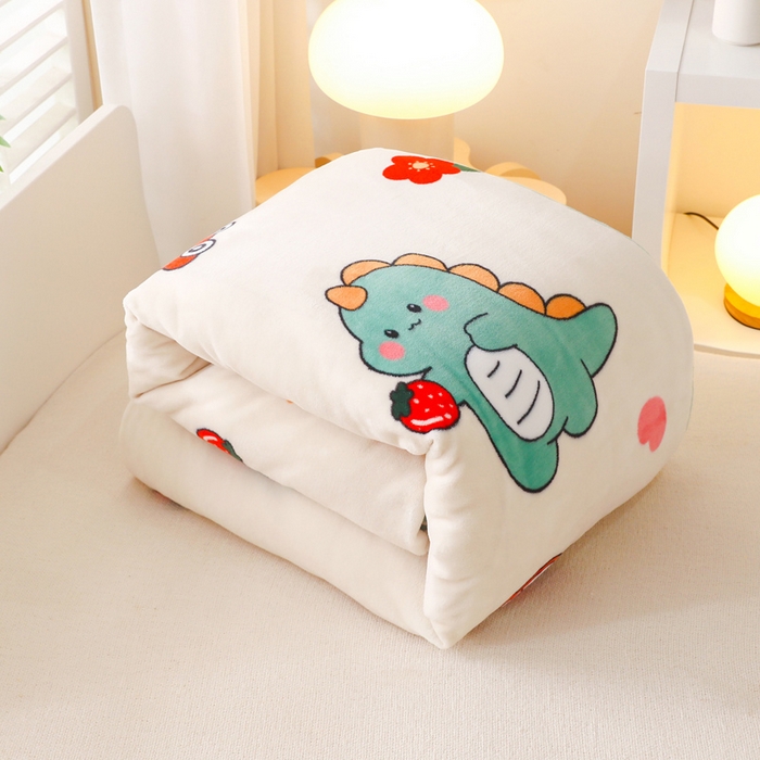 91家纺网 家纺一手货源 找家纺 鱼宝 2025新款牛奶绒可拆卸被套被芯幼儿园被子 恐龙先生