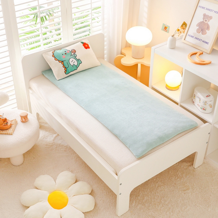 91家纺网 家纺一手货源 找家纺 鱼宝 2025新款牛奶绒可拆卸被套被芯幼儿园被子 恐龙先生