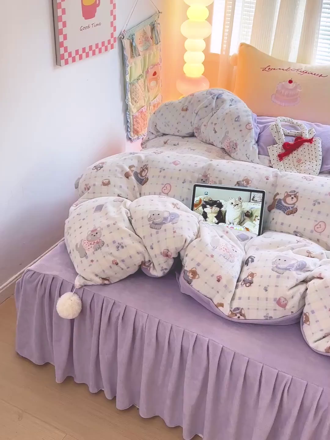 91家纺网 家纺一手货源 找家纺 麦朵家居 2025新款高克重毛球绣花四件套印花牛奶绒四件套高克重宝宝绒床裙款四件套牛奶绒床笠兔绒三件套 小象乐园