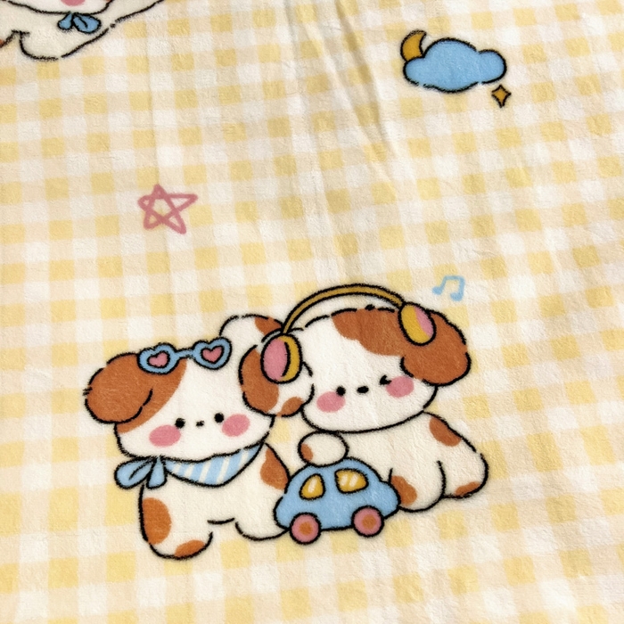 91家纺网 家纺一手货源 找家纺 鱼宝 2025新款牛奶绒可拆卸被套被芯幼儿园被子 糯米狗