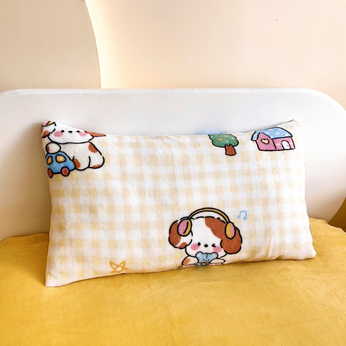 91家纺网 家纺一手货源 找家纺 鱼宝 2025新款牛奶绒可拆卸被套被芯幼儿园被子 糯米狗