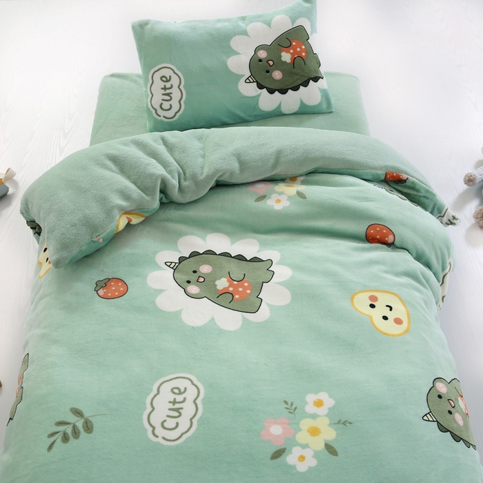 91家纺网 家纺一手货源 找家纺 鱼宝 2025新款牛奶绒可拆卸被套被芯幼儿园被子 睡梦龙