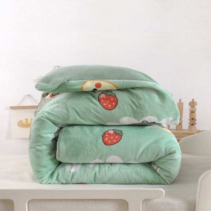 91家纺网 家纺一手货源 找家纺 鱼宝 2025新款牛奶绒可拆卸被套被芯幼儿园被子 睡梦龙