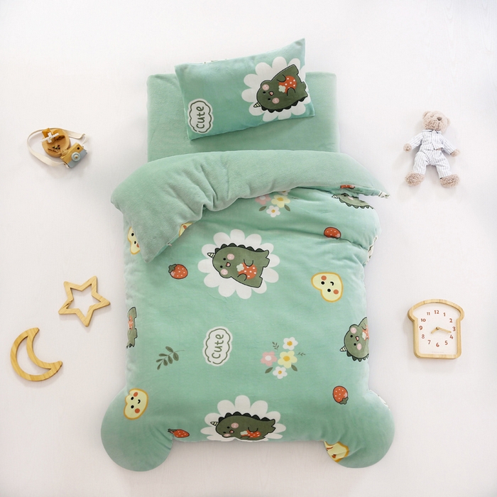 鱼宝 2025新款牛奶绒可拆卸被套被芯幼儿园被子 睡梦龙