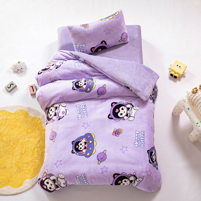 鱼宝 2025新款牛奶绒可拆卸被套被芯幼儿园被子 甜美星际