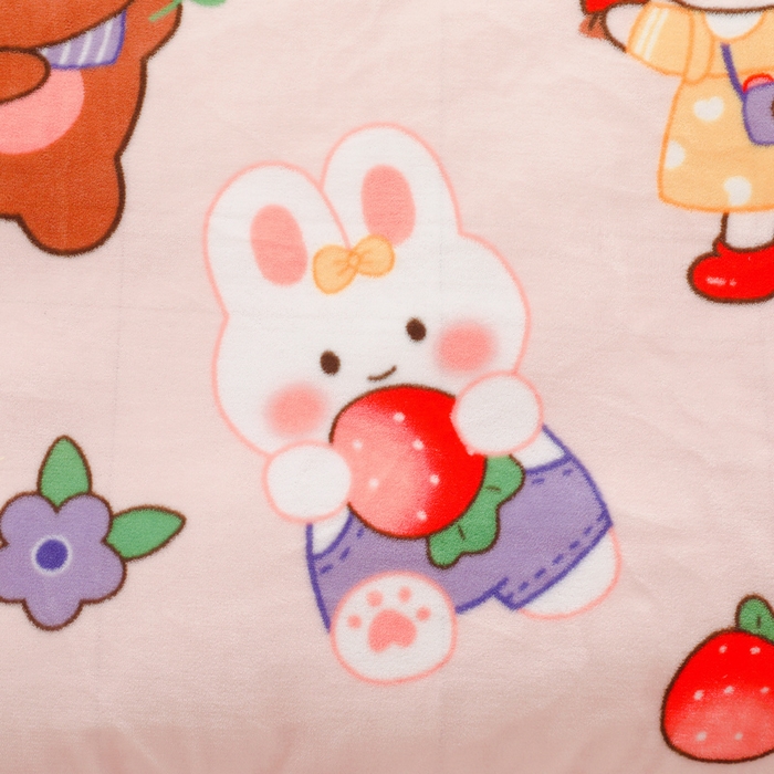 91家纺网 家纺一手货源 找家纺 鱼宝 2025新款牛奶绒可拆卸被套被芯幼儿园被子 小兔姑娘