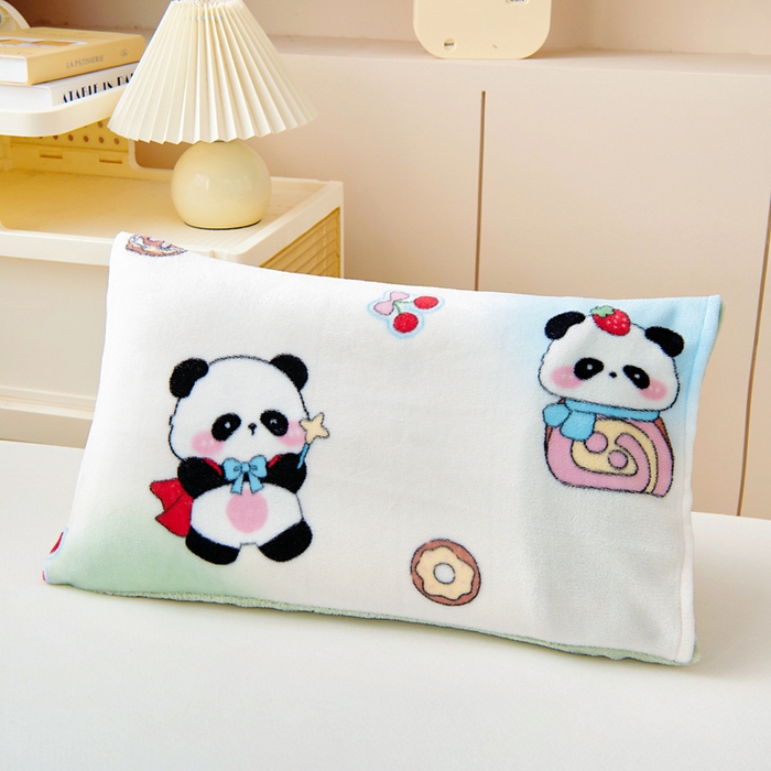 91家纺网 家纺一手货源 找家纺 鱼宝 2025新款牛奶绒可拆卸被套被芯幼儿园被子 熊猫甜甜