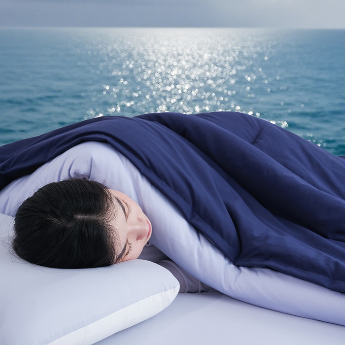 91家纺网 家纺一手货源 找家纺 苏秦家纺 2025新款深睡控温子母被PRO 2.0-终版 深睡蓝