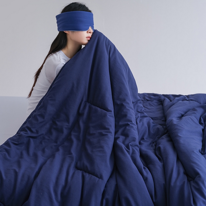 91家纺网 家纺一手货源 找家纺 苏秦家纺 2025新款深睡控温子母被PRO 2.0-终版 深睡蓝