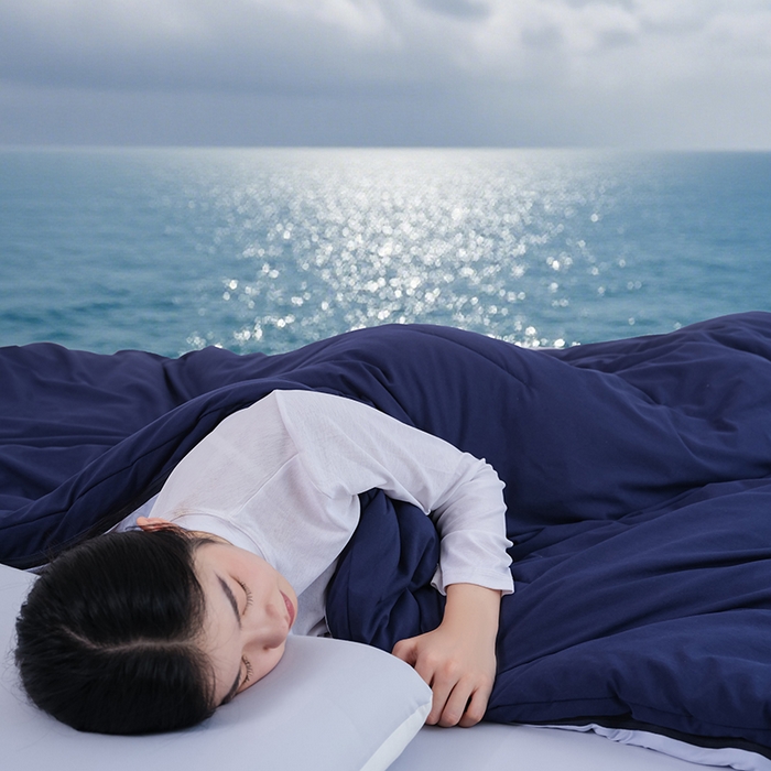 91家纺网 家纺一手货源 找家纺 苏秦家纺 2025新款深睡控温子母被PRO 2.0-终版 深睡蓝