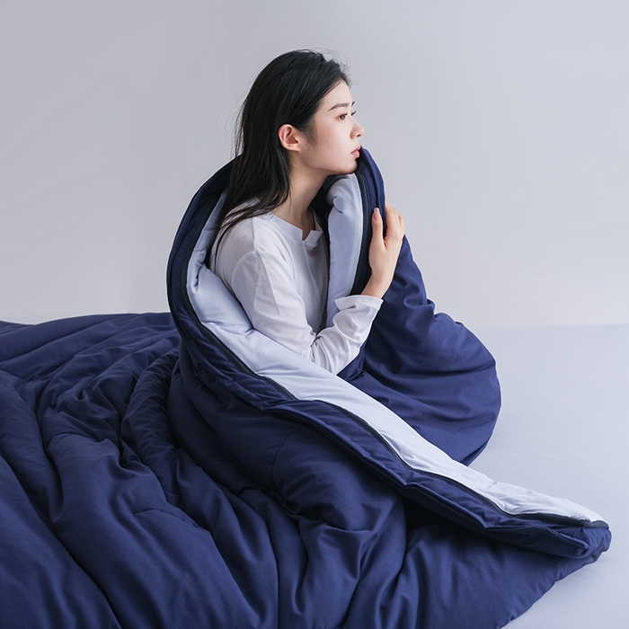 91家纺网 家纺一手货源 找家纺 苏秦家纺 2025新款深睡控温子母被PRO 2.0-终版 深睡蓝