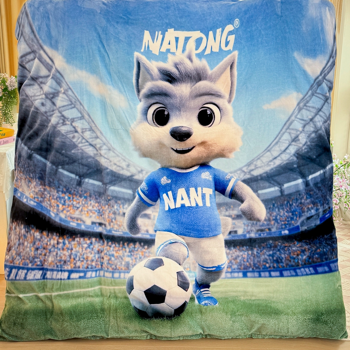 91家纺网 家纺一手货源 找家纺 馨语家居 2025新款直播热款高克重保暖卡通牛奶绒印花四件套 南通狼