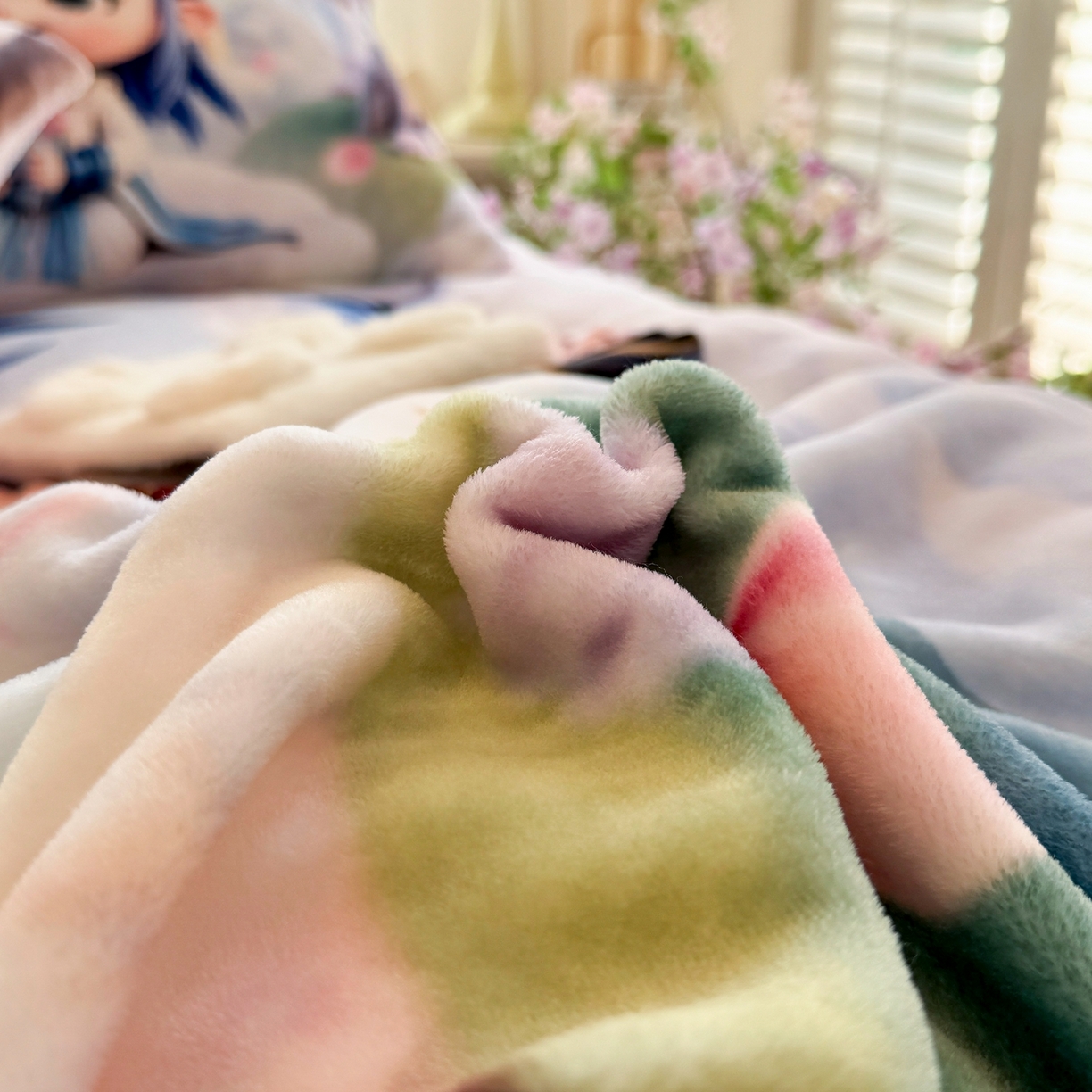 91家纺网 家纺一手货源 找家纺 馨语家居 2025新款直播热款高克重保暖卡通牛奶绒印花四件套 腾云哪吒