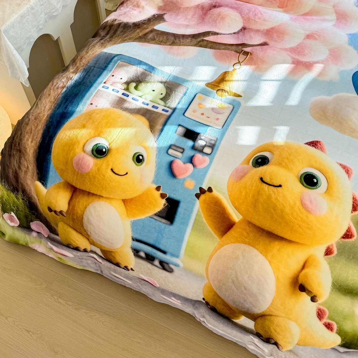 91家纺网 家纺一手货源 找家纺 馨语家居 2025新款直播热款高克重保暖卡通牛奶绒印花四件套 娃娃机