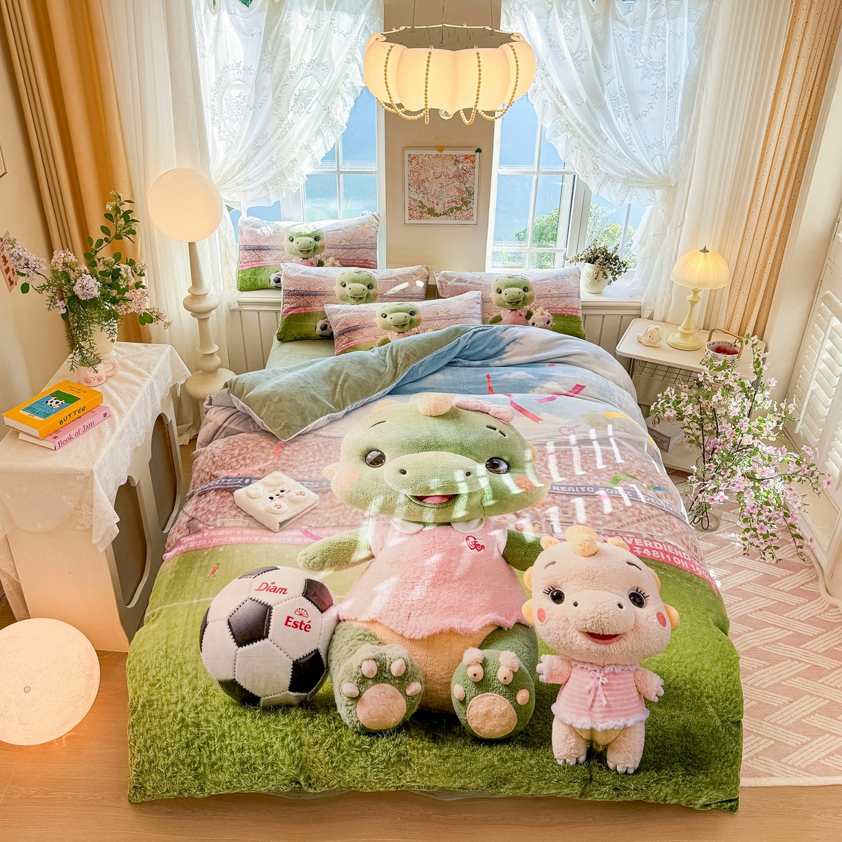 91家纺网 家纺一手货源 找家纺 （总）馨语家居 2025新款直播热款高克重保暖卡通牛奶绒印花四件套