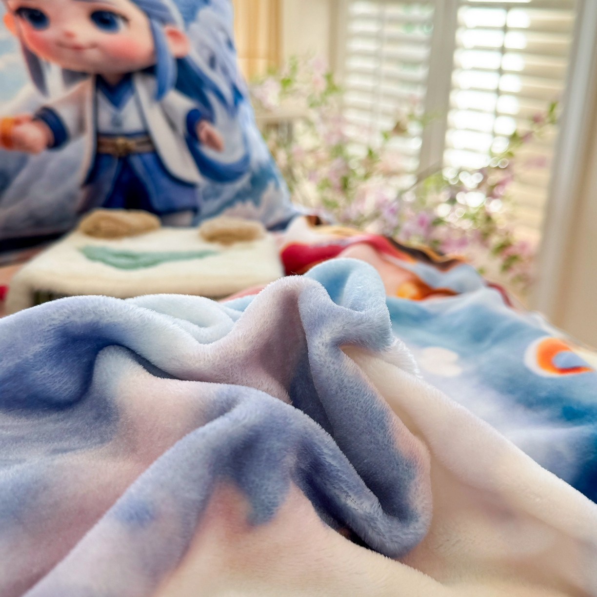 91家纺网 家纺一手货源 找家纺 馨语家居 2025新款直播热款高克重保暖卡通牛奶绒印花四件套 神龙哪吒