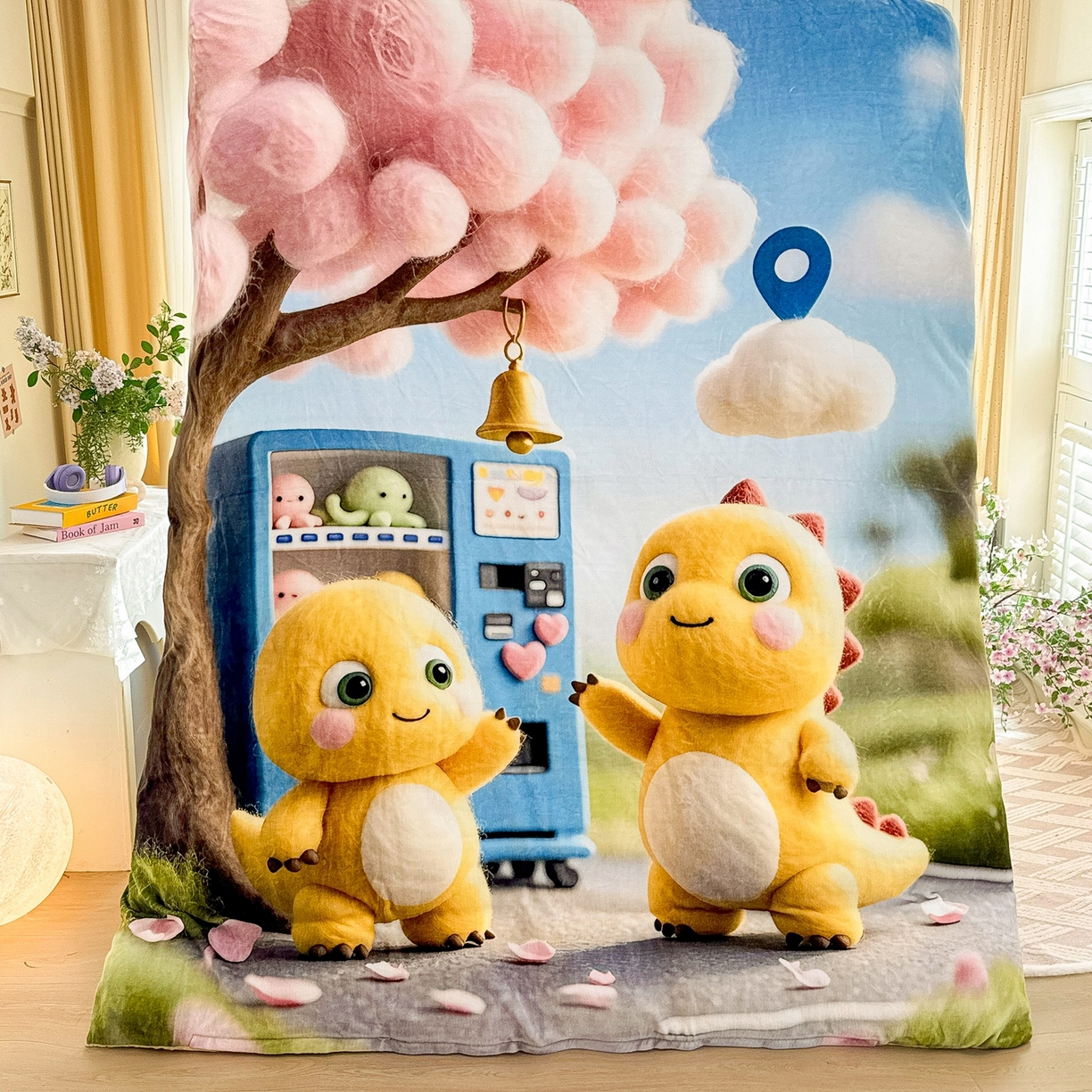 91家纺网 家纺一手货源 找家纺 馨语家居 2025新款直播热款高克重保暖卡通牛奶绒印花四件套 娃娃机