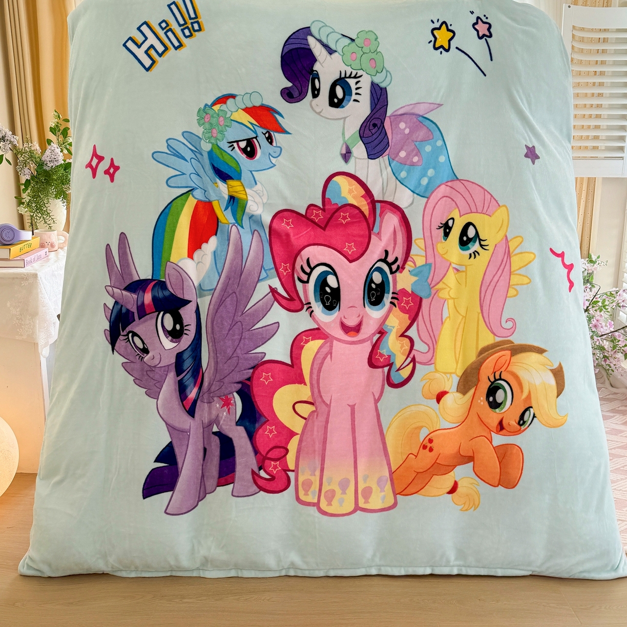 91家纺网 家纺一手货源 找家纺 馨语家居 2025新款直播热款高克重保暖卡通牛奶绒印花四件套 小马碧琪