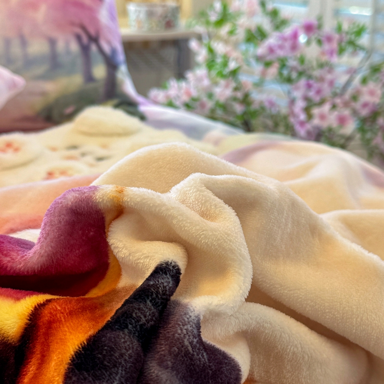 91家纺网 家纺一手货源 找家纺 馨语家居 2025新款直播热款高克重保暖卡通牛奶绒印花四件套 魔童哪吒