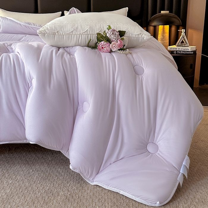 91家纺网 家纺一手货源 找家纺 2025新款tiktok跨境电商爆款针织棉被子外贸供货 紫色