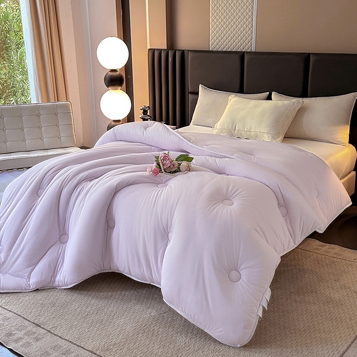 91家纺网 家纺一手货源 找家纺 2025新款tiktok跨境电商爆款针织棉被子外贸供货 紫色