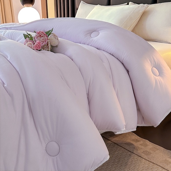 91家纺网 家纺一手货源 找家纺 2025新款tiktok跨境电商爆款针织棉被子外贸供货 紫色