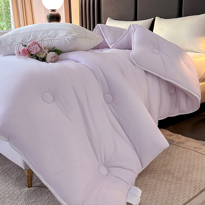 91家纺网 家纺一手货源 找家纺 2025新款tiktok跨境电商爆款针织棉被子外贸供货 紫色