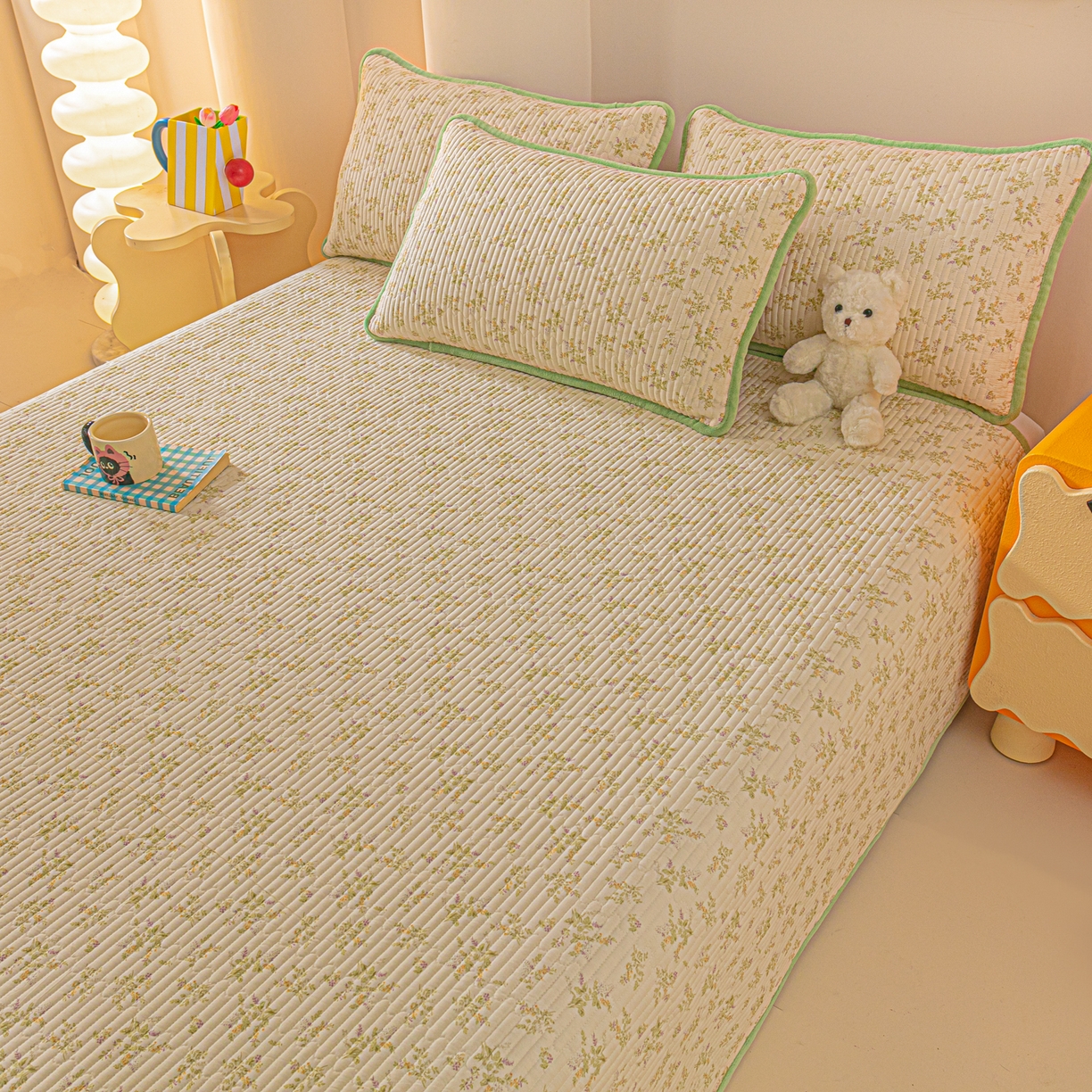 91家纺网 家纺一手货源 找家纺 （总）恒尚居 2025新款全棉牛奶绒床盖四季可用纯棉夹棉床单床褥垫三件套-秋冬款系列三