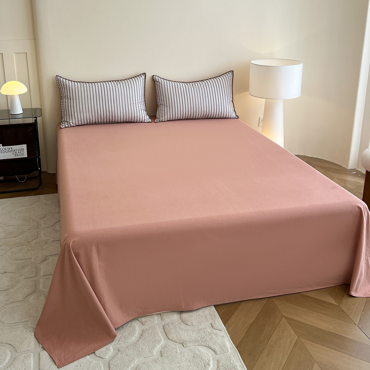 91家纺网 家纺一手货源 找家纺 静家居-简约原创家纺 2025新款全棉简约磨毛贝壳边四件套 卡米(灰)