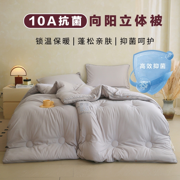 91家纺网 家纺一手货源 找家纺 宝士康家纺 2025新品10A抗菌立体向阳春秋被/冬被/被芯/跨境/外贸-金阙朝岚 金阙朝岚-灰色