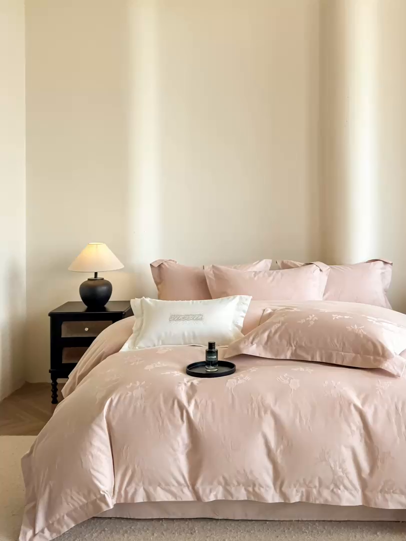 91家纺网 家纺一手货源 找家纺 （总）魅都 2025秋冬全棉厚织长绒棉磨毛立体浮雕提花四件套全棉四件套遇见花海