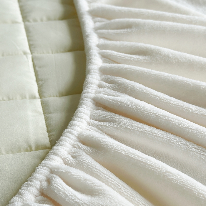 91家纺网 家纺一手货源 找家纺 （总）寝柔家纺 2025新款冬季纯色消光加厚牛奶绒夹棉床笠