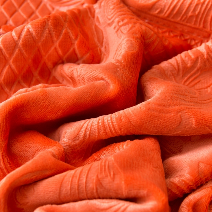 91家纺网 家纺一手货源 找家纺 星窝 2025新款高克重直播爆款纯色欧式雕花绒牛奶绒四件套 富贵花开桔