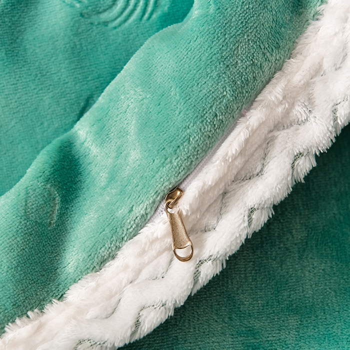 91家纺网 家纺一手货源 找家纺 星窝 2025新款高克重直播爆款纯色欧式雕花绒牛奶绒四件套 富贵花开绿