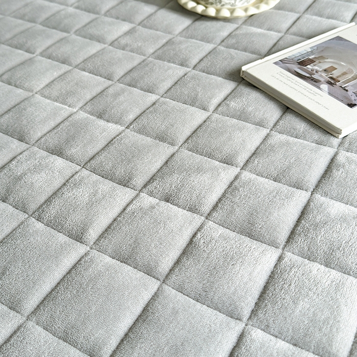 91家纺网 家纺一手货源 找家纺 寝柔家纺 2025新款冬季纯色消光加厚牛奶绒夹棉床笠 灰色