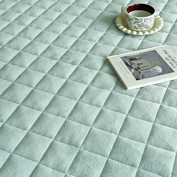 91家纺网 家纺一手货源 找家纺 寝柔家纺 2025新款冬季纯色消光加厚牛奶绒夹棉床笠 绿色