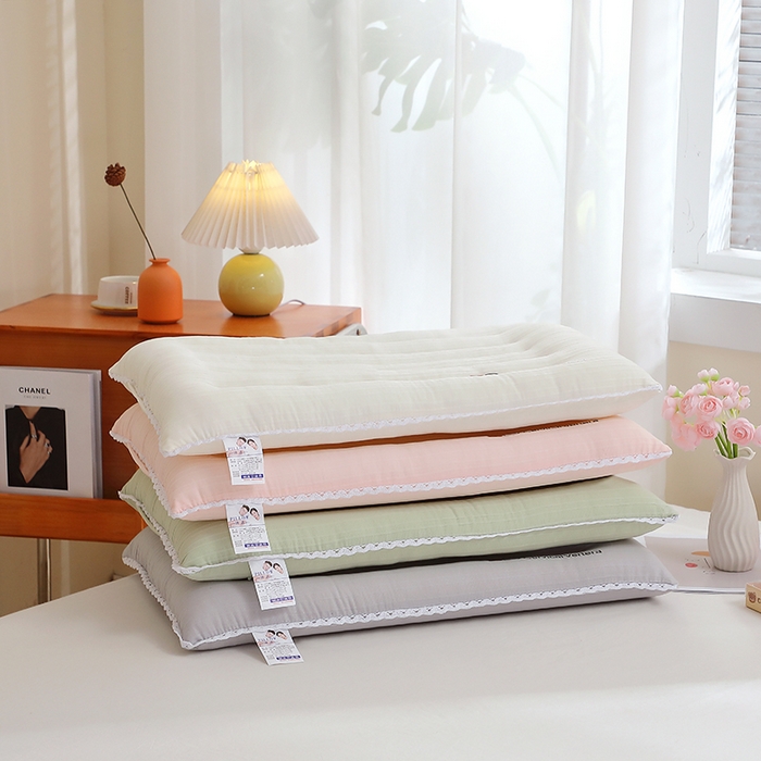 91家纺网 家纺一手货源 找家纺 （总）仁宇枕业 2025新款新品 3D花边定型低枕头枕芯