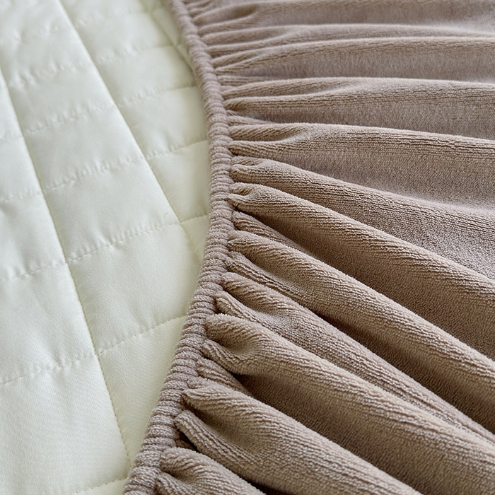 91家纺网 家纺一手货源 找家纺 寝柔家纺 2025新款冬季纯色消光加厚牛奶绒夹棉床笠 驼色