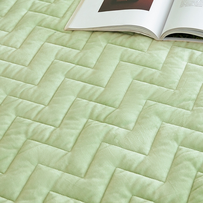 91家纺网 家纺一手货源 找家纺 寝柔家纺 2025新款秋冬超柔宝宝绒加厚夹棉床笠 薄荷绿