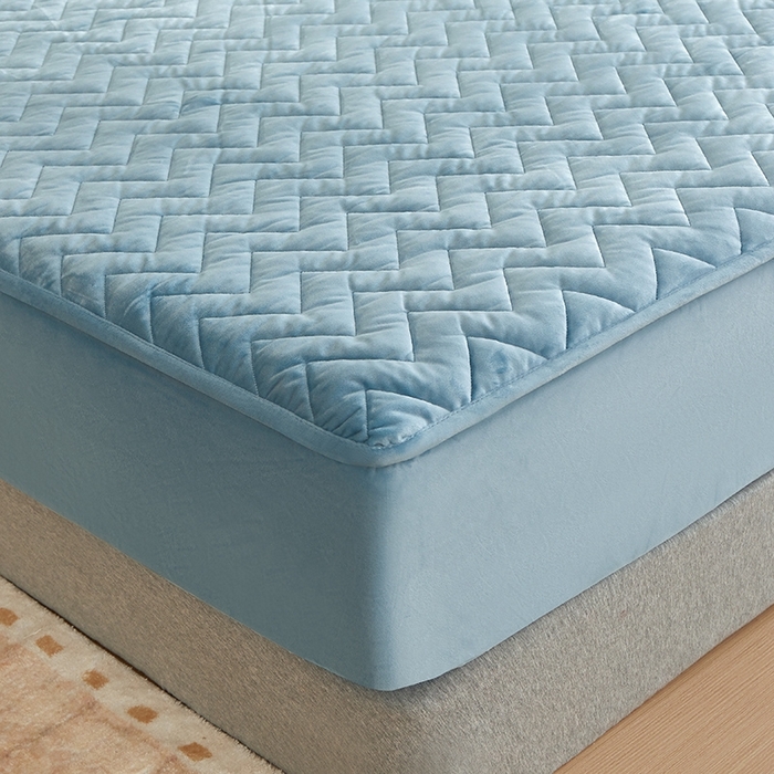 91家纺网 家纺一手货源 找家纺 寝柔家纺 2025新款秋冬超柔宝宝绒加厚夹棉床笠 宾利蓝